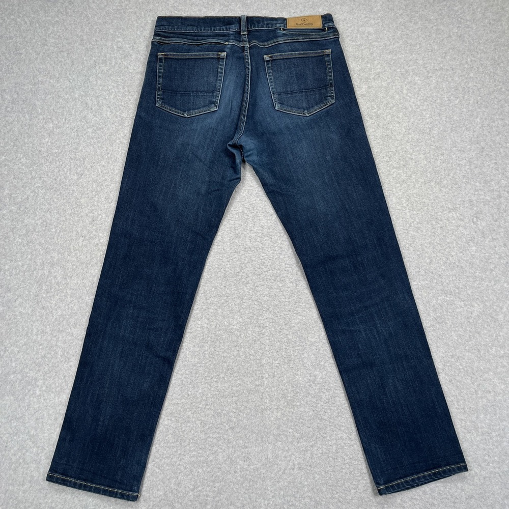 Bluffworks Departure 2.0 Jeans Mens 31x32 (31x30) Blue Slim Fit Workwear Denim - Picture 2 of 16